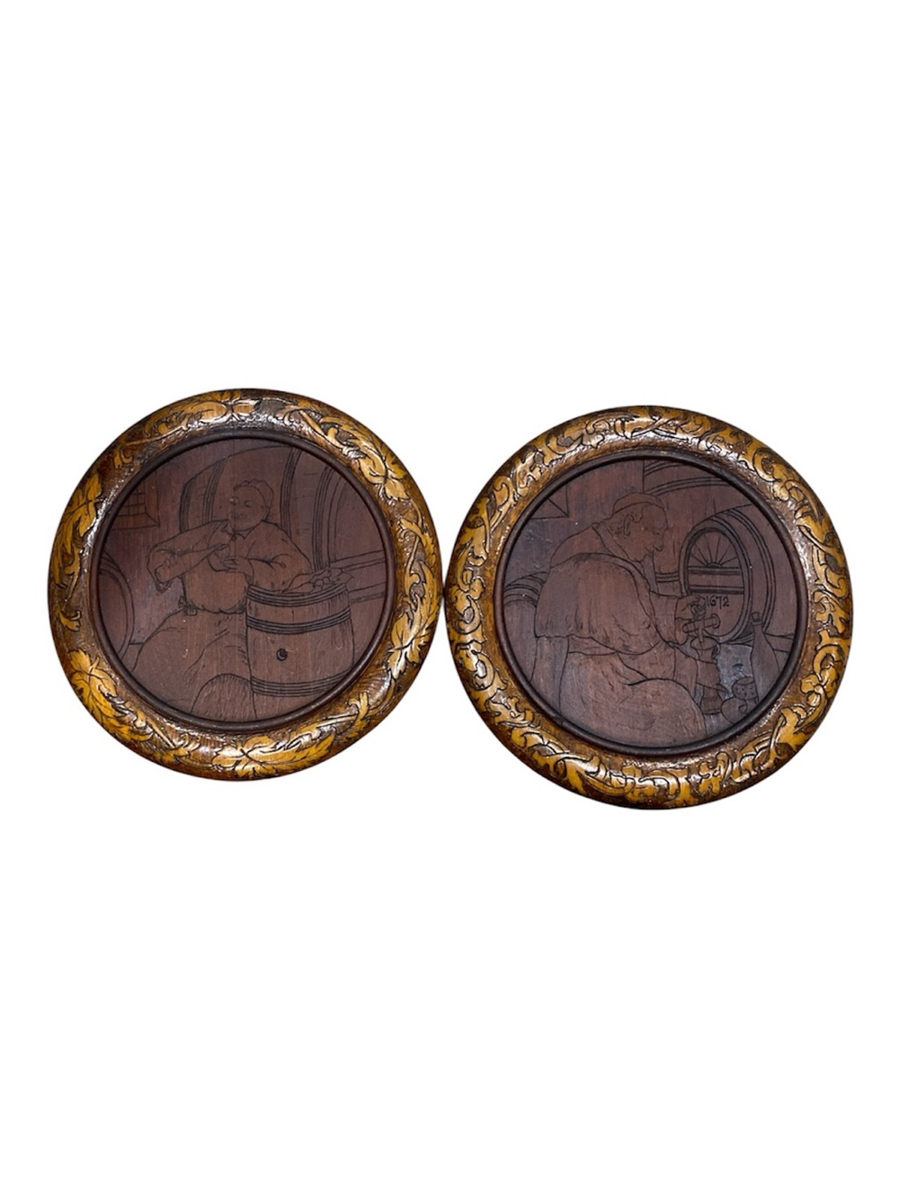 Vintage Flemish or German Carved Wall Plaques
